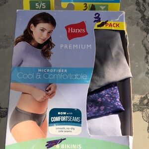 Hanes Microfiber Women's Briefs - Gray and Purple (count 3 ) Size S/5